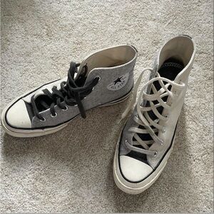 SSENSE x ALLSTARS CONVERSE exclusive (off white and gray chuck 70 hi sneakers)